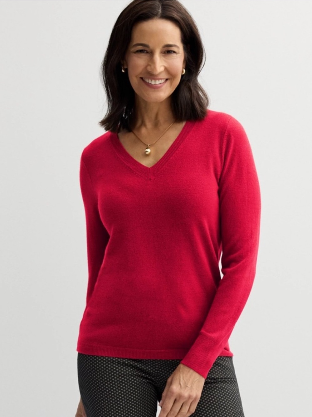 croft & barrow Red V-Neck Sweater L
